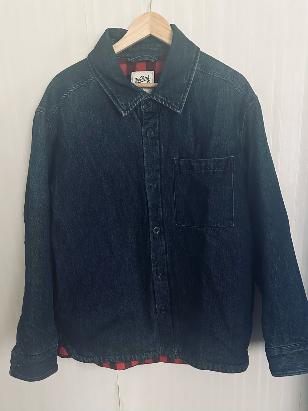 Woolrich x Target Denim Shirt Jacket Buffalo Plaid Lined Unisex